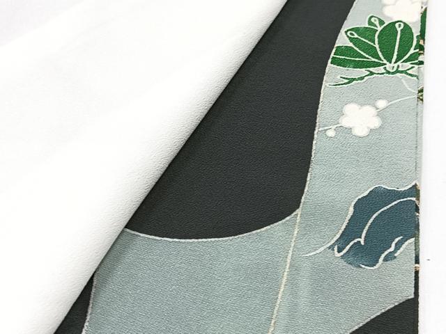 平和屋着物■豪華黒留袖　駒刺繍　草花風景文　金彩　正絹　逸品　CAAX9641xe_画像6