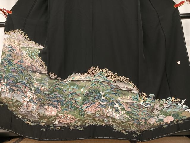 平和屋着物■豪華黒留袖　作家物　松竹梅　正絹　逸品　AAAT0434zg_画像3