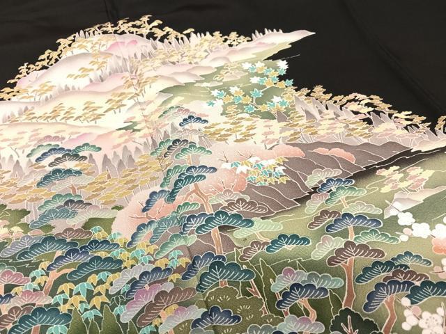 平和屋着物■豪華黒留袖　作家物　松竹梅　正絹　逸品　AAAT0434zg_画像4