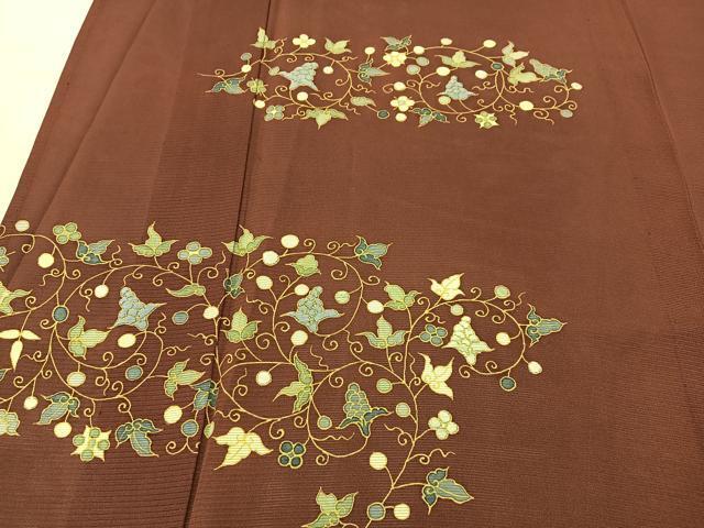 平和屋着物＊夏物　訪問着　絽　刺繍　唐草文　正絹　逸品　BAAS8727fw_画像4