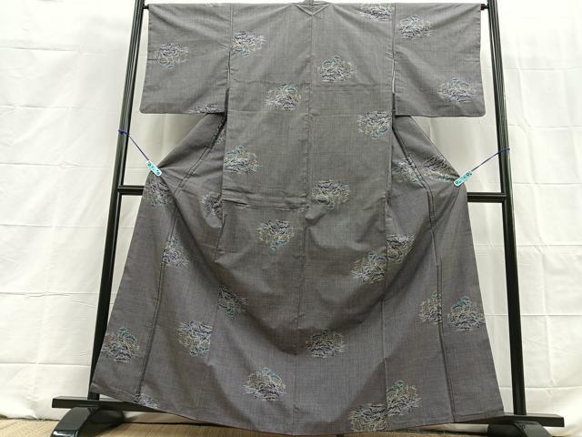 平和屋着物■本場大島紬　7マルキ　松に渡橋　正絹　逸品　BAAN4178xa_画像2