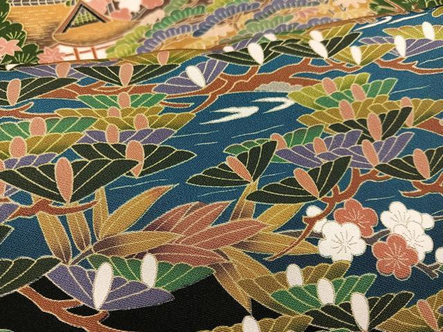 平和屋着物■豪華黒留袖　作家物　風景飛鶴枝花文　正絹　逸品　AAAS1927ph_画像5