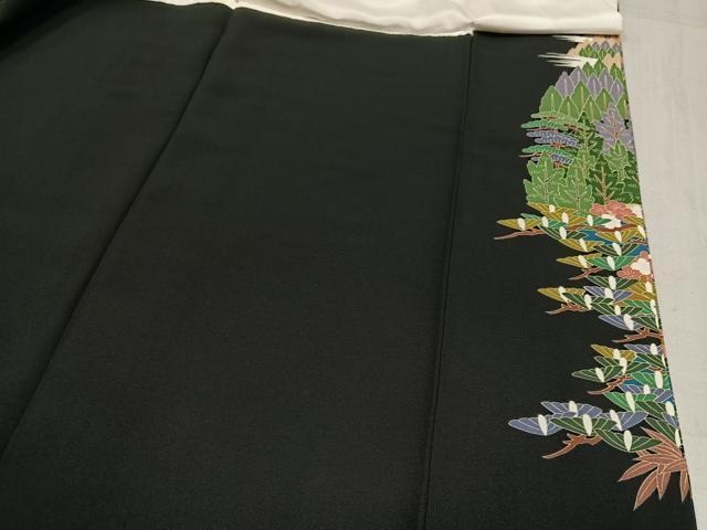 平和屋着物■豪華黒留袖　作家物　風景飛鶴枝花文　正絹　逸品　AAAS1927ph_画像8