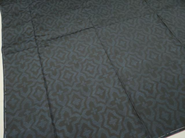 平和屋着物■本場大島紬　泥染　幾何学花文　正絹　逸品　DAAK7229yyy_画像1