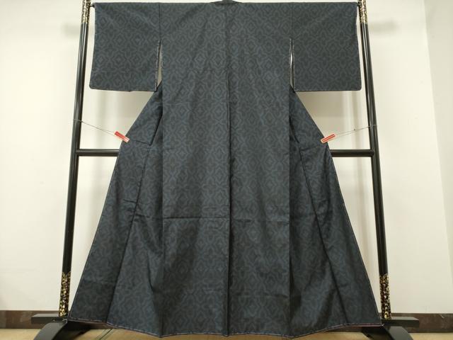 平和屋着物■本場大島紬　泥染　幾何学花文　正絹　逸品　DAAK7229yyy_画像2