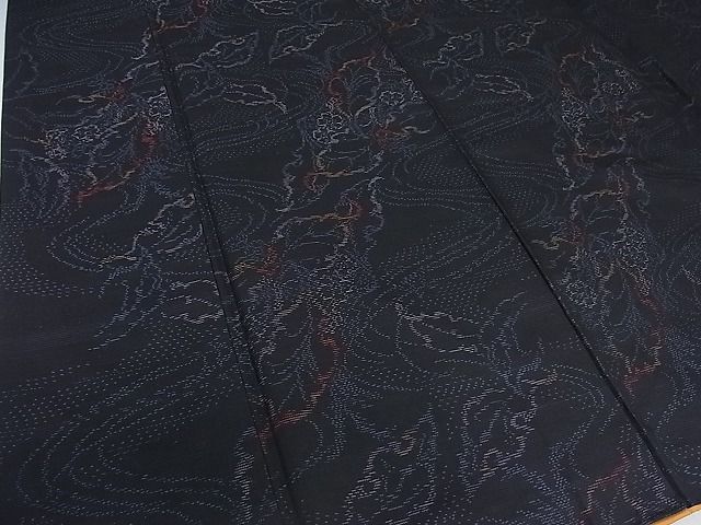 平和屋着物■本場大島紬　流水枝花文　逸品　DAAA6453ya_画像3