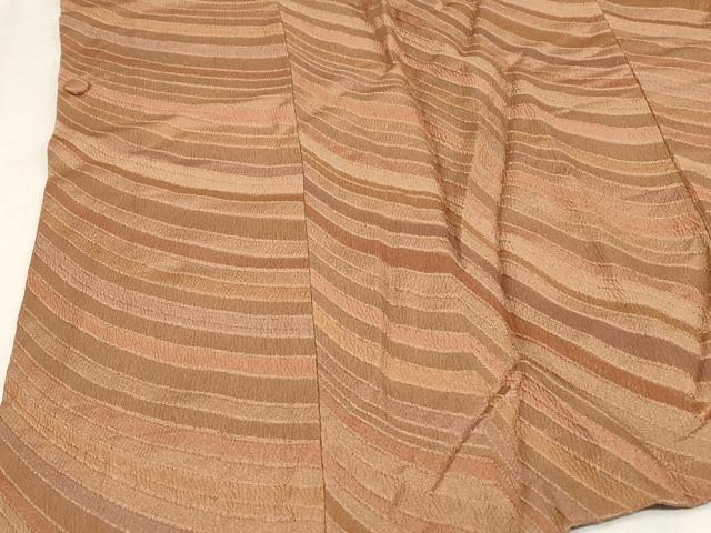 平和屋着物■道行コート　変わり間道地紋　ロング丈　正絹　逸品　AAAP6244bw_画像3