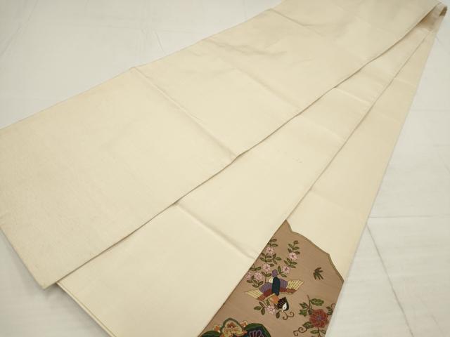 平和屋著物▼明綴れ　袋帯　花鳥文　金纟　正絹　逸品　AABB4921wj