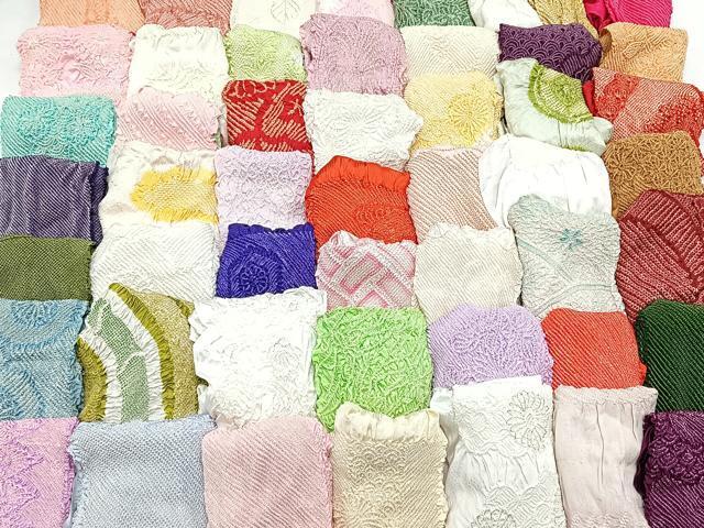 平和屋著物■和裝小物　帯揚(yáng)げ　50枚セット　絞り　中抜き　逸品　CAAY1036qv