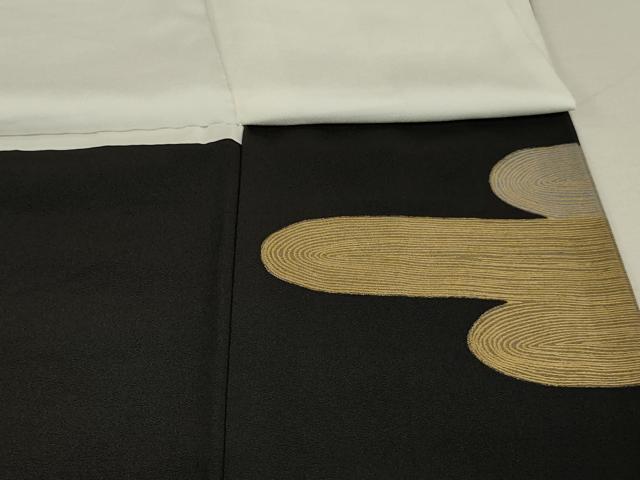 平和屋着物■豪華黒留袖　作家物　駒刺繍　エ霞鳳凰花丸文　金彩　正絹　逸品　DAAR6027ma_画像8