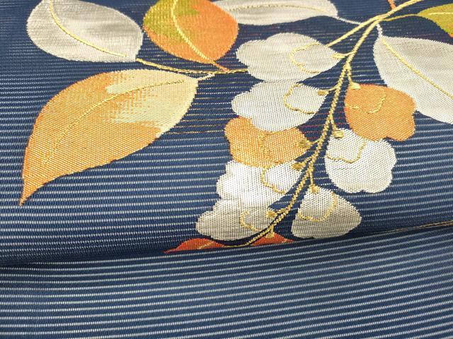 平和屋着物＊夏物　九寸開き名古屋帯　流水藤花房　金銀糸　正絹　逸品　DAAX8625cm_画像3