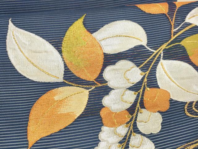 平和屋着物＊夏物　九寸開き名古屋帯　流水藤花房　金銀糸　正絹　逸品　DAAX8625cm_画像4