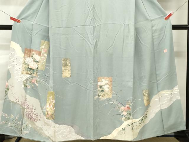 平和屋着物■豪華色留袖 作家物 色紙飛鶴花文 金彩 正絹 逸品 CAAP3085eg_画像2