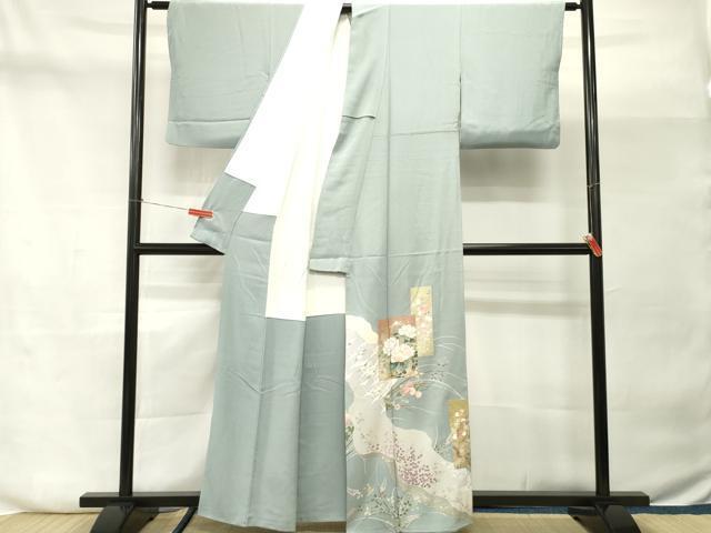 平和屋着物■豪華色留袖 作家物 色紙飛鶴花文 金彩 正絹 逸品 CAAP3085eg_画像3