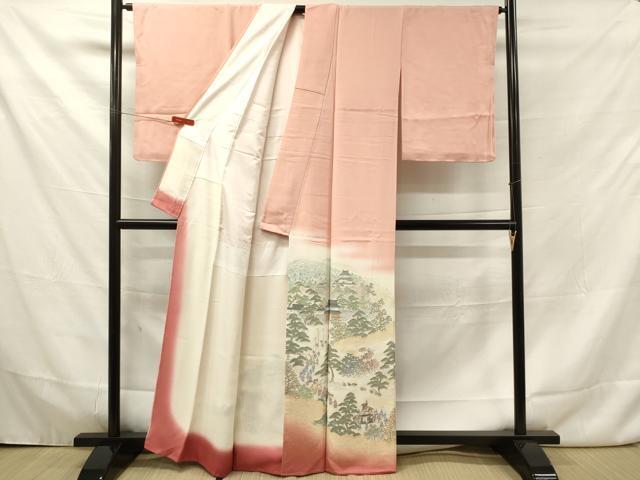 平和屋着物■豪華色留袖 寿光織 人物風景花松文 暈し染め 金糸 正絹 逸品 DAAQ1584we_画像2