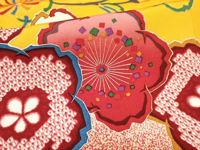 平和屋着物[]七五三　女の子　３歳　祝着　三つ身　舞桜　金彩　逸品　DAAW2810ma_画像4