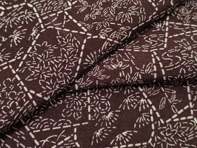 平和屋着物▼小紋　反物　着尺　色紙重ね花松文　京染　逸品　未使用　DAAW2254zy_画像5