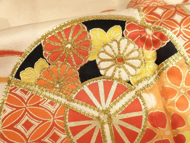 flat мир магазин кимоно * девочка 10 три три . ребенок праздничная одежда * двойной пояс obi комплект пешка вышивка . накладывающийся . цветок документ золотая краска замечательная вещь AAAU5288ja