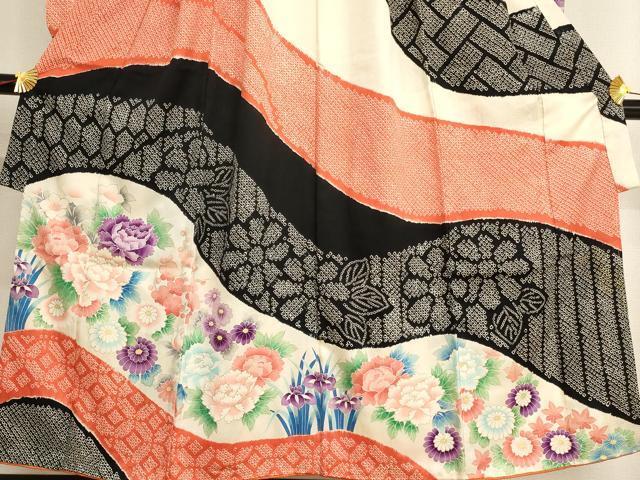 flat мир магазин кимоно * девочка 10 три три . ребенок праздничная одежда диафрагмирования . цветок документ золотая краска замечательная вещь AAAU5289ja