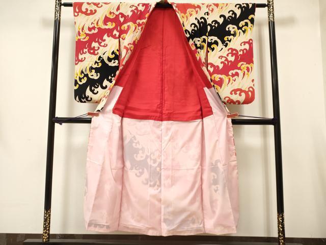  flat мир магазин кимоно * античный Taisho роман девочка 10 три три . ребенок . волна документ золотая краска замечательная вещь DAAR6318ma