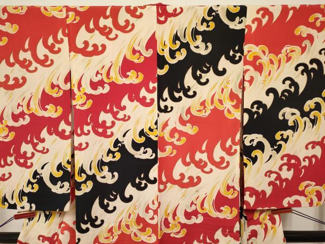  flat мир магазин кимоно * античный Taisho роман девочка 10 три три . ребенок . волна документ золотая краска замечательная вещь DAAR6318ma