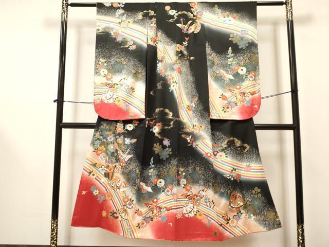  flat мир магазин кимоно * девочка 10 три три . ребенок пешка вышивка складывать журавль . цветок документ .. окраска чёрный металлы . замечательная вещь DAAR6478ma