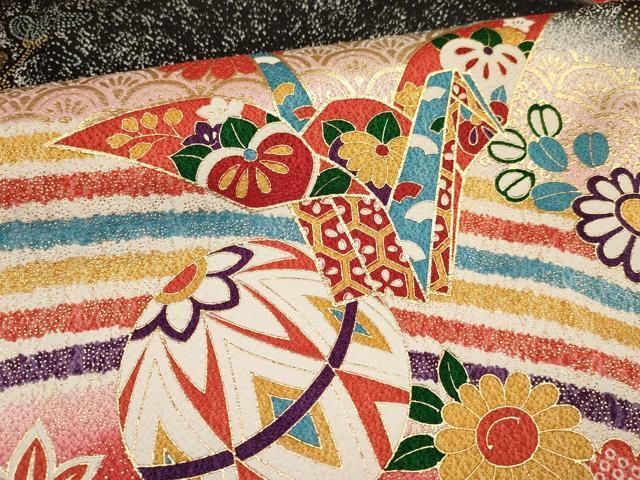  flat мир магазин кимоно * девочка 10 три три . ребенок пешка вышивка складывать журавль . цветок документ .. окраска чёрный металлы . замечательная вещь DAAR6478ma