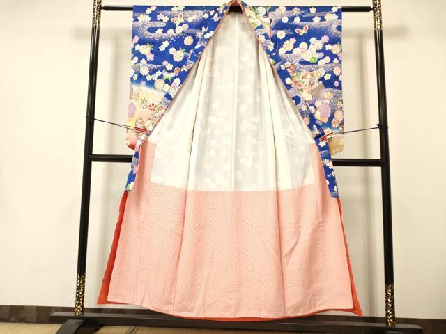  flat мир магазин кимоно * девочка 10 три три . ребенок праздничная одежда * двойной пояс obi комплект пешка вышивка цветок бабочка документ .. окраска золотая краска замечательная вещь DAAS9066ma