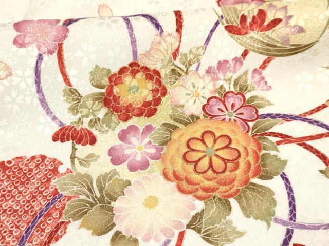 flat мир магазин кимоно * девочка 10 три три . ребенок праздничная одежда снег колесо Hanamaru документ золотая краска ... кимоно DAAS9135ma