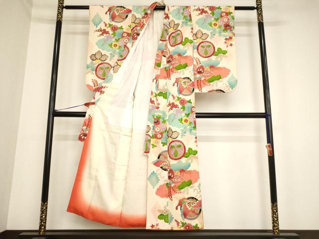 flat мир магазин кимоно * semi античный девочка 10 три три . ребенок праздничная одежда цветок бабочка круг документ золотая краска замечательная вещь AAAY2556ja