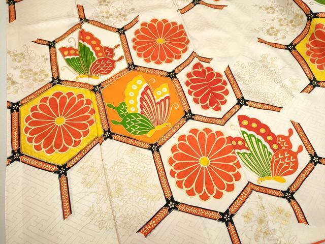 flat мир магазин кимоно * девочка 10 три три . ребенок праздничная одежда * длинное нижнее кимоно * двойной пояс obi комплект пешка вышивка черепаха . Mai бабочка . документ золотая краска замечательная вещь CAAV9403ze