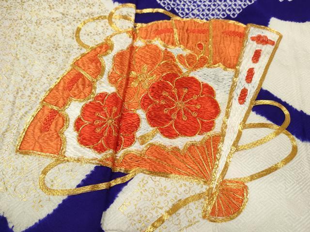  flat мир магазин кимоно * девочка 10 три три . ребенок праздничная одежда * длинное нижнее кимоно * двойной пояс obi комплект пешка вышивка диафрагмирования кипарисовик туполистный . цветок документ золотая краска замечательная вещь CAAV9404ze