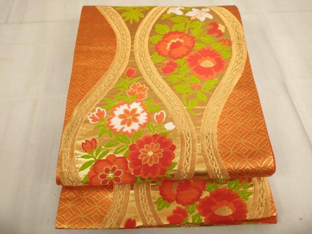 平和屋着物[]七五三　女の子　３歳　祝着　三つ身　帯セット　片輪車花蝶文　金彩　洗える着物　AAAU5432ja_画像7