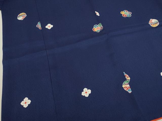 平和屋着物[]七五三　女の子　７歳　祝着　四つ身　長襦袢・袋帯セット　鈴　舞花文　逸品　CAAV9237ze_画像3