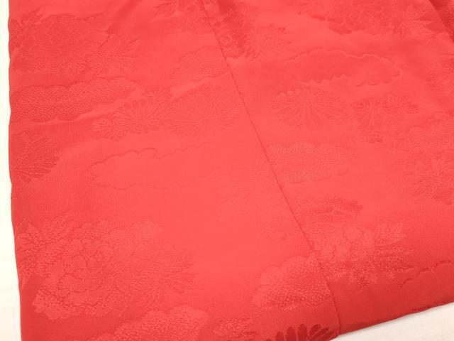 平和屋着物[]七五三　女の子　３歳　被布　菊花地紋　紅赤色　逸品　DAAW2975ma_画像3