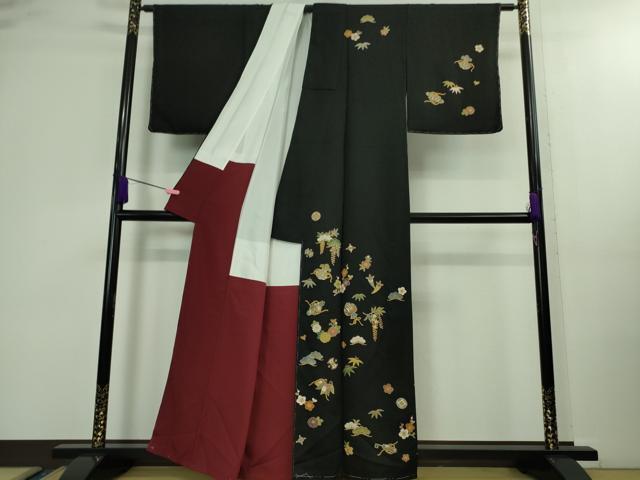 平和屋着物■極上 訪問着 宝尽くし 黒地 逸品 DZAA9921kh5_画像2