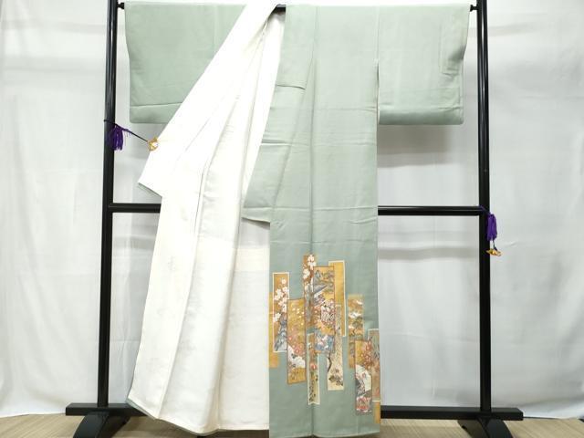 平和屋着物■豪華色留袖　作家物　駒刺繍　短冊重ね吉祥花文　金彩　正絹　逸品　CAAY7897fb_画像2