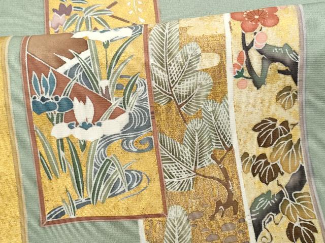 平和屋着物■豪華色留袖　作家物　駒刺繍　短冊重ね吉祥花文　金彩　正絹　逸品　CAAY7897fb_画像5