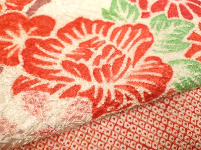 平和屋着物[]七五三　女の子　３歳　祝着　三つ身　総絞り　花車文　逸品　CAAT6316ze_画像5