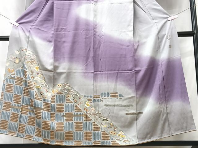 平和屋着物■訪問着　作家物　宝尽くし　暈し染め　金彩　正絹　逸品　CAAZ1728xe_画像3