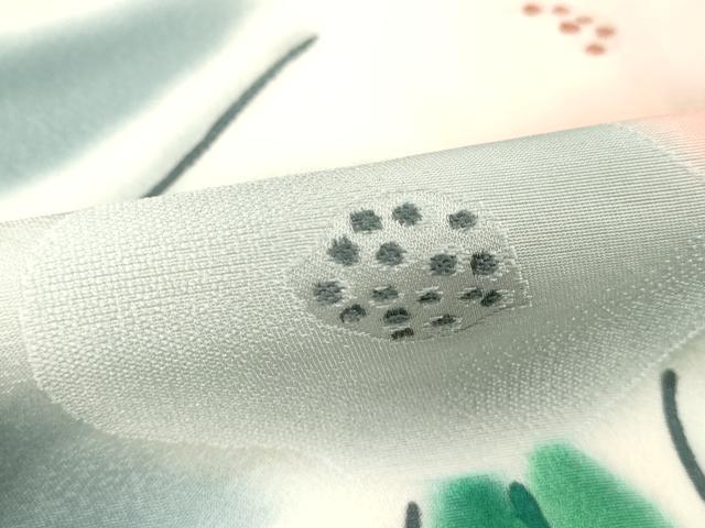 平和屋着物■上質な小紋　刺繍　草花文　暈し染め　正絹　逸品　DAAY3993cd_画像4