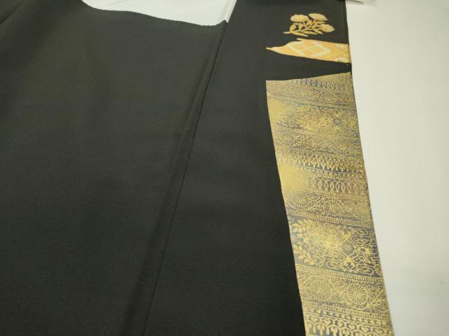 平和屋着物▼豪華黒留袖 総刺繍 正倉院鳳凰花文 金彩 正絹 逸品 DAAX9285fe_画像9