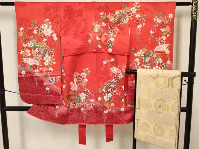  flat мир магазин кимоно [] девочка ребенок maru obi комплект складывать журавль . цветок документ золотая краска замечательная вещь DAAW2999ma