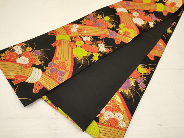 平和屋着物[]七五三　女の子　７歳　祝着　四つ身　袋帯・小物セット　鼓花文　金彩　箱付き　洗える着物　DAAS9210ma_画像7