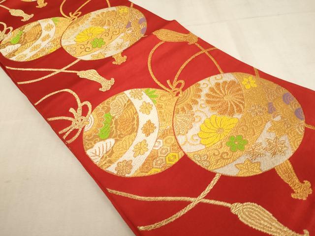  flat мир магазин кимоно [] ребенок все через рисунок двойной пояс obi Tang тканый колокольчик цветок документ золотой нить натуральный шелк замечательная вещь AAAU5357ja