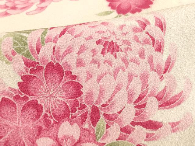 平和屋着物[]七五三　女の子　７歳　祝着　四つ身　襦袢セット　菊桜文　鬼しぼ縮緬　洗える着物　AAAU5474ja_画像4