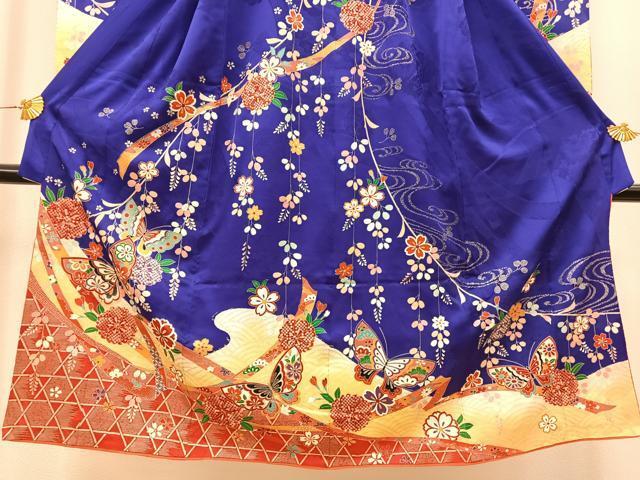  flat мир магазин кимоно [] "Семь, пять, три" девочка 7 лет праздничная одежда 4 .. двойной пояс obi комплект цветок бабочка документ золотая краска замечательная вещь BAAT7248mz