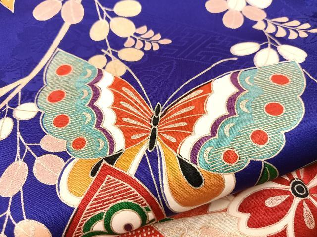  flat мир магазин кимоно [] "Семь, пять, три" девочка 7 лет праздничная одежда 4 .. двойной пояс obi комплект цветок бабочка документ золотая краска замечательная вещь BAAT7248mz