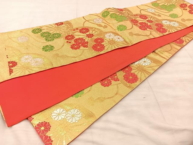  flat мир магазин кимоно [] "Семь, пять, три" девочка 7 лет праздничная одежда 4 .. двойной пояс obi комплект цветок бабочка документ золотая краска замечательная вещь BAAT7248mz