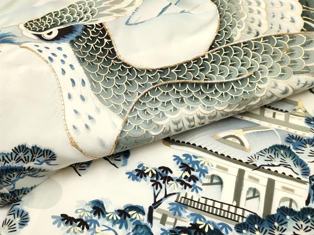  flat мир магазин кимоно [] "Семь, пять, три" мужчина праздничная одежда * лампа с бумажным абажуром hakama комплект пешка вышивка ястреб . пейзаж сосна документ .. окраска золотая краска замечательная вещь DAAW2891ma